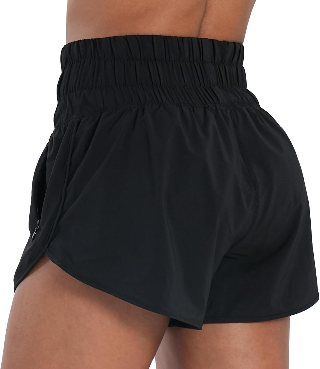 Sunzel High Waisted Running Shorts for Women - Quick Dry Mesh Liner & Zipper Pockets | Gym Workout