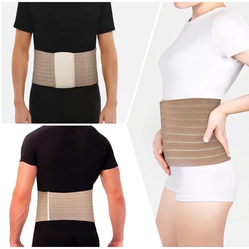 QQCQHVMIYC Umbilical Hernia Belt with Compression Pad - Abdominal Support for Men and Women, Ideal for Various Hernias and Post-Surgery Recovery