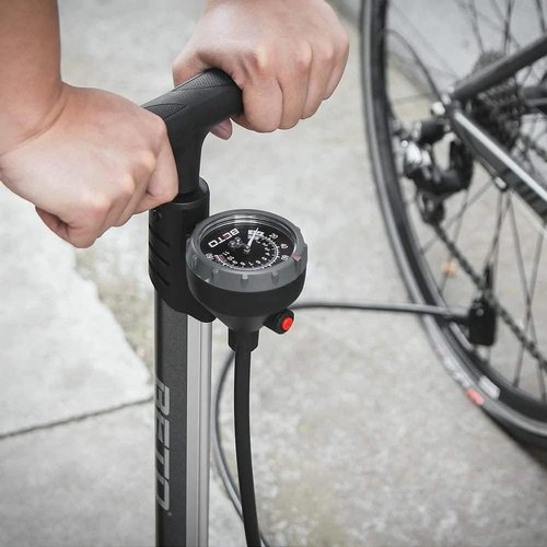 Beto Bike Pump Portable - High-Pressure Bicycle Floor Pump with Gauge & Air Bleed Button, 160 PSI