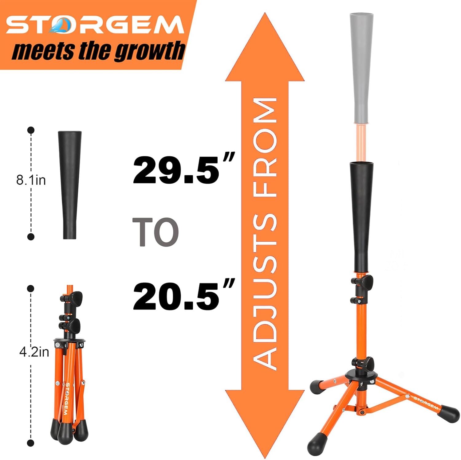 Storgem Baseball Tee - Adjustable Batting Tee for Kids | Perfect for Softball & T-Ball Training