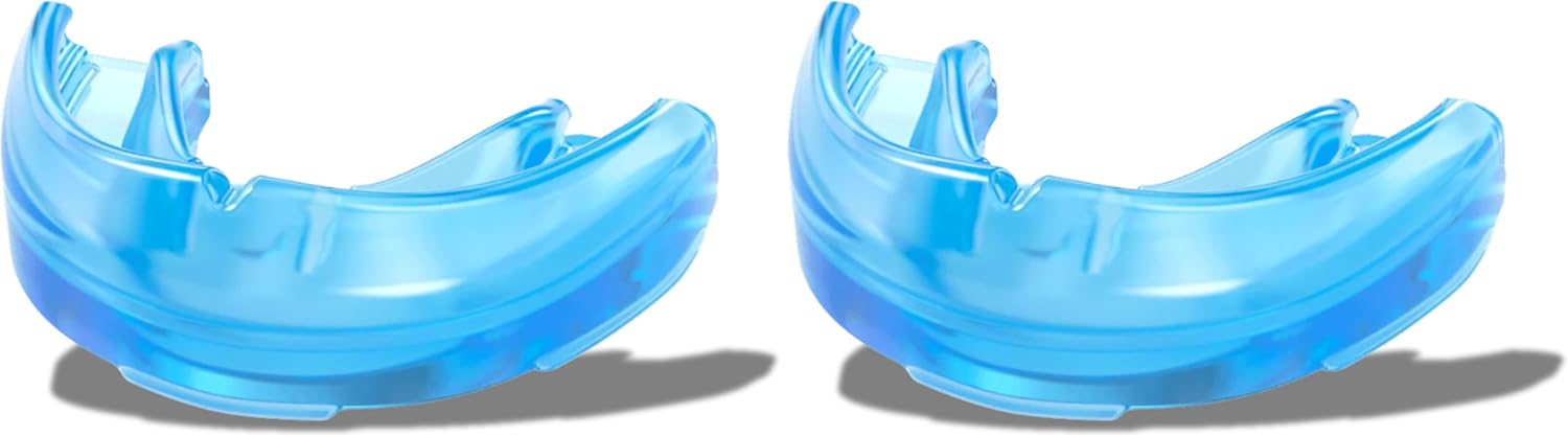 Shock Doctor Mouth Guard - Ultimate Upper Teeth Protection for Braces | Instant Fit, Blue (Pack of 2)
