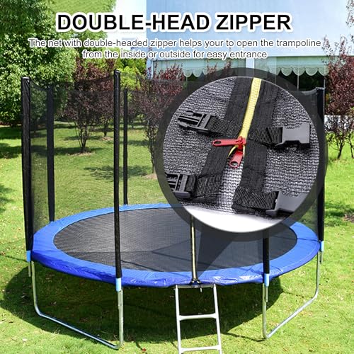 Black 10 ft Trampoline Safety Net Replacement for Garden Trampolines - 6 Poles