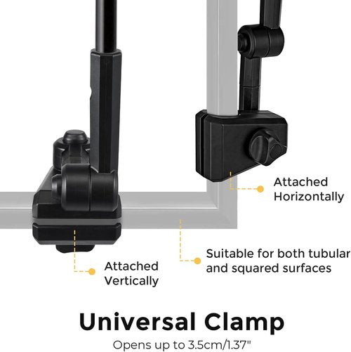 G4Free UPF 50+ Adjustable Umbrella - Universal Clamp for Beach Chair, Golf Cart, Wheelchair & More (Black)