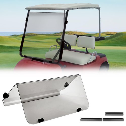 KEMIMOTO Golf Cart Windshield Compatible with G22 (2003-2006), Foldable Replacement Windshield with Anti-UV and Impact Resistant Acrylic (Tinted)