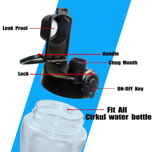 Lid for Cirkul Water Bottle - Auto Flip Lid for Hydro Flask Wide Mouth 12-64oz, Replacement Compatible with Cirkul, Hydroflask, Simple Modern, Iron Flask & Others, Nozzle with Button Lock (2)