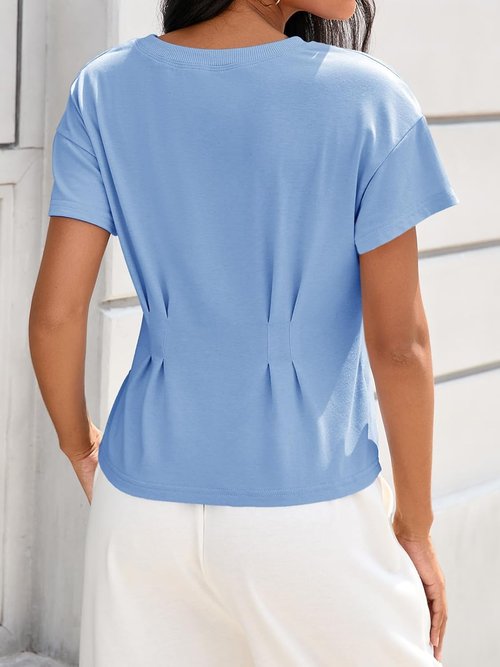 Fisoew Women's Babydoll Tops - Short Sleeve Peplum T-Shirt for Casual Summer Style | Flowy Fit