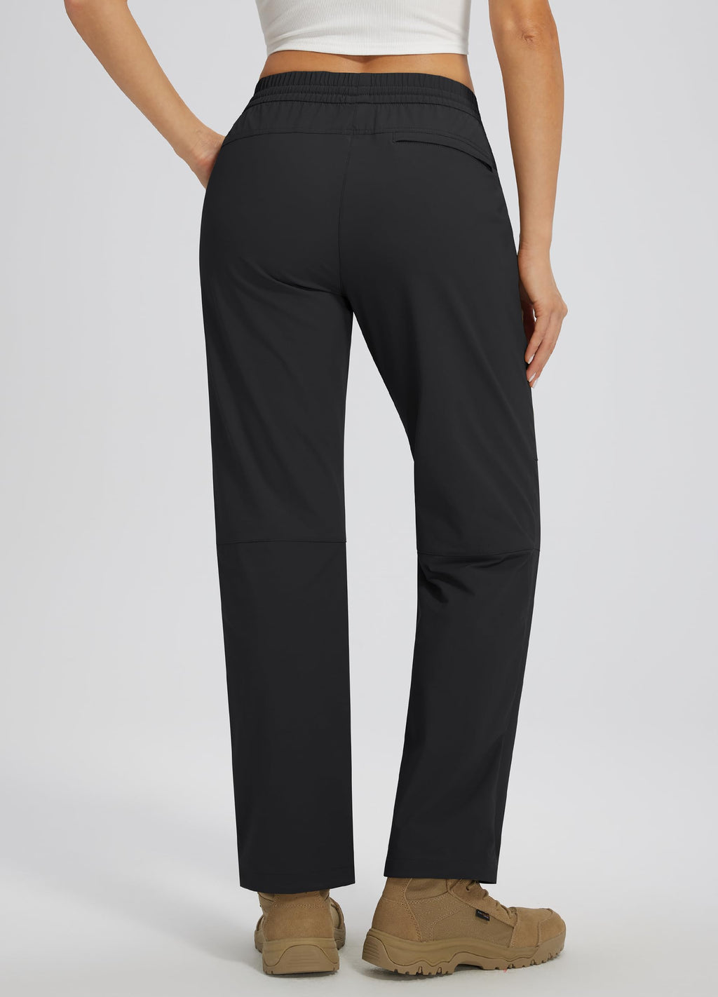 Libin Women's Hiking Pants 29" Lightweight Quick Dry Water Resistant Cargo Pants Outdoor Casual Travel with 5 Pockets, Black M