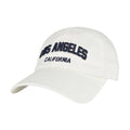 E BY ELIDAN LA California Embroidered Los Angeles 100% Cotton Baseball Cap, Adjustable Metal Buckle Strap, Unstructured Low-Profile Dad Hat for Men & Women White