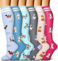 6 Pack Copper Compression Socks for Women and Men Circulation-Best Support for Medical,Running,Nursing,Athletic