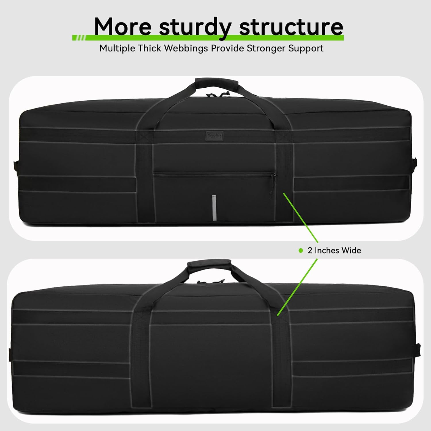 Skiennix 45.5'' Extra Large Duffel Bag - Water Resistant & Foldable Travel Luggage (Black)