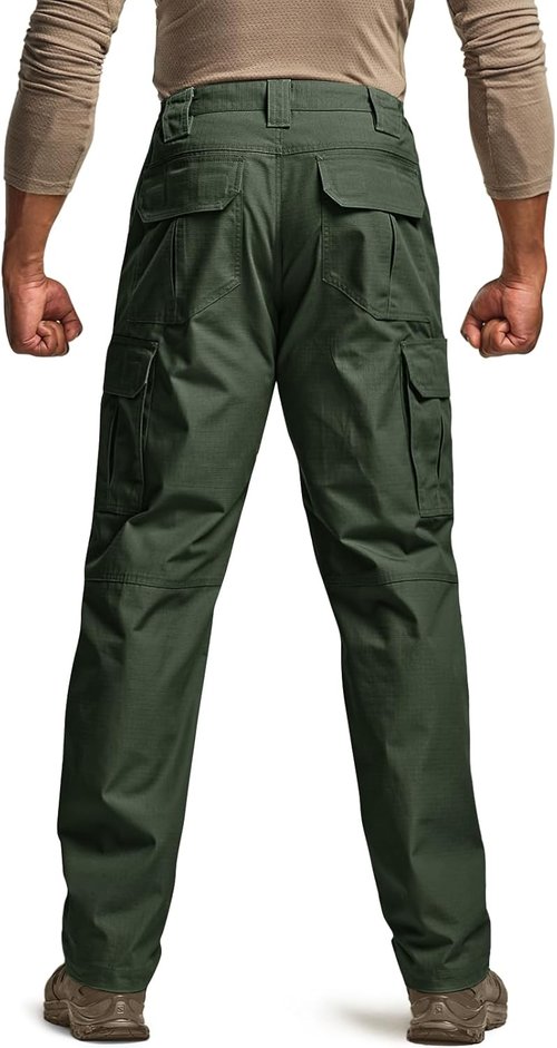 CQR Men's Tactical Pants - Lightweight Water Resistant Ripstop Cargo for EDC & Hiking | Outdoor Apparel