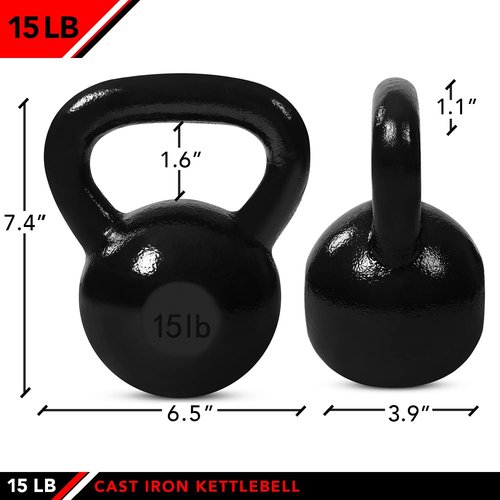 JFIT Kettlebell Weights - Durable Cast Iron Design for Strength Training | Various Sizes Available