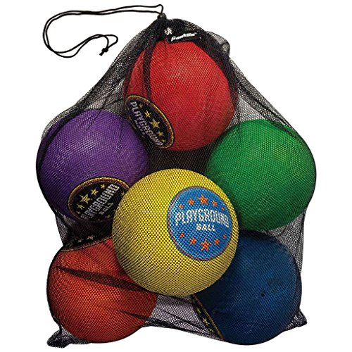 Kids Playground Balls Set — 6 Assorted Rubber Kickballs with Carry Bag, 8.5 Inch