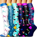 Bluemaple Copper Compression Socks - 6 Pack for Men & Women | Best Support for Circulation, Running & Nursing