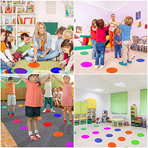 9 Inch Poly Spot Markers Set of 60 Non-Slip Rubber Floor Dots for Gym Sports Training