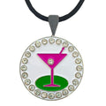 Giggle Golf Bling Golf Ball Marker With Golf Necklace for Women (19th Hole)