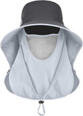 LCZTN Sun Protection Cap - UPF 50+ Wide Brim Fishing Hat with Face & Neck Flap