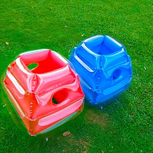 Kids Wearable Inflatable Sumo Balls Set - Bubble Bounce Ball for Outdoor Play, Red & Blue, 24 Inch, 2 Pieces