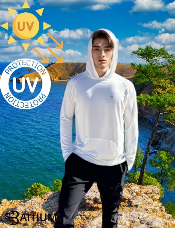 Skiennix Men's Dry-Fit UPF 50+ Sun Shirt - Hooded Long Sleeve Fishing Shirt for Ultimate Sun Protection