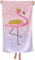 Cute Flamingo Beach Towel for Women/Adults, Personalized Microfiber Beach Towels Bulk, Quick Dry Beach Towel for Pool, Lightweight Bath Towels Oversized Clearance 30"x 60"