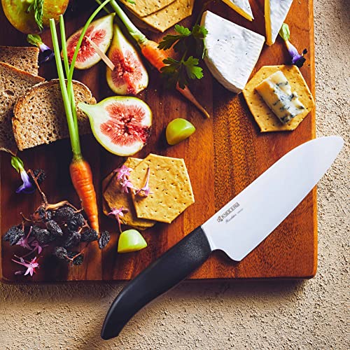 Kyocera Revolution 2-Piece Ceramic Knife Set – 5.5" and 3" Kitchen Knives, White/Black