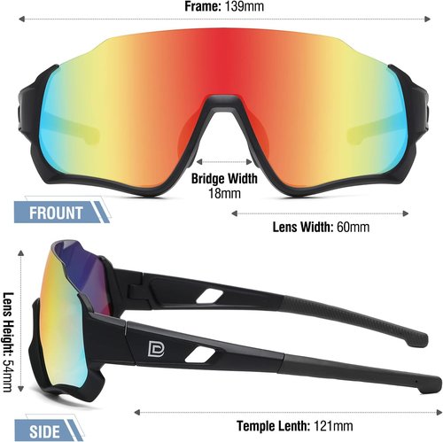 DUCO Kids Sunglasses - Polarized 4 Lenses for Youth Baseball & Cycling | Stylish Shades for Boys & Girls