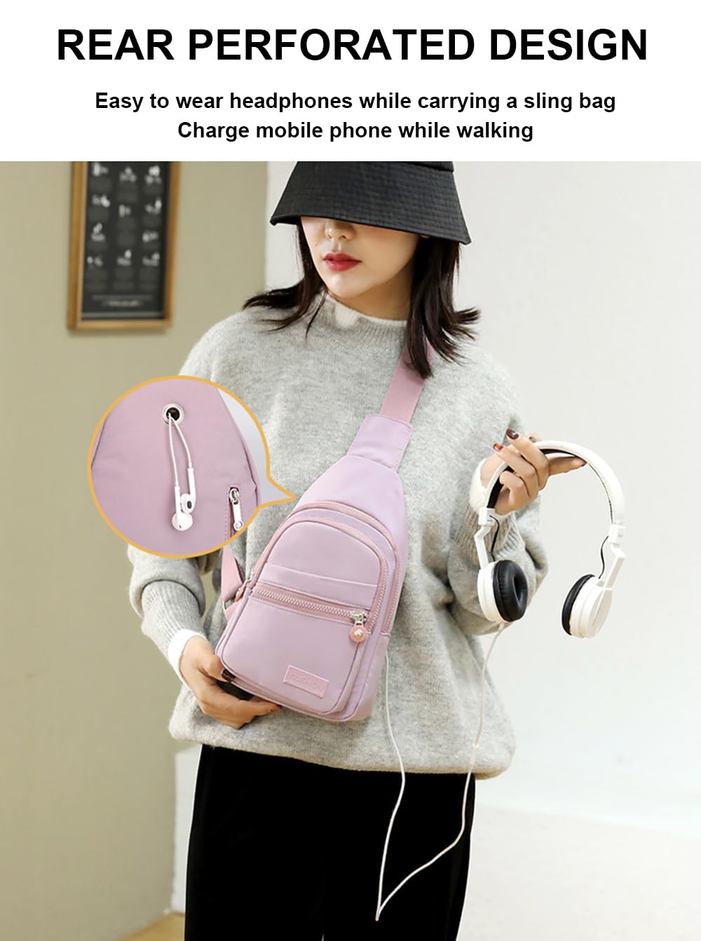 Hiflyer Sling Bags Crossbody Bags for Women Trendy, Fanny Packs for Women Cross Body, Sling Bag Crossbody Purse (Pink)