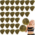 Vinsot Cheerleading Pom Poms Bulk Black Gold Mix 40 Pcs Metallic Foil School Spirit