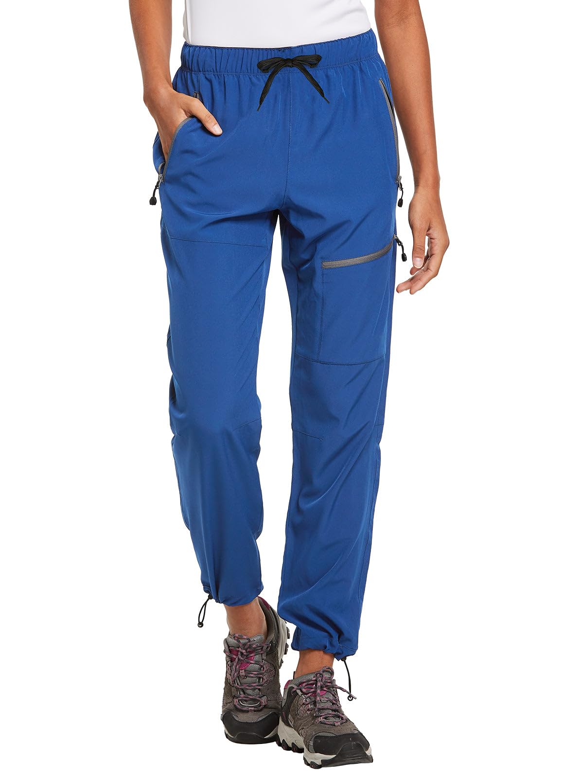 baleaf Travel Pants Women Hiking Long Tall Lightweight Quick Dry Water Resistant Cargo Pants 31'' Bayou Blue Size XXL