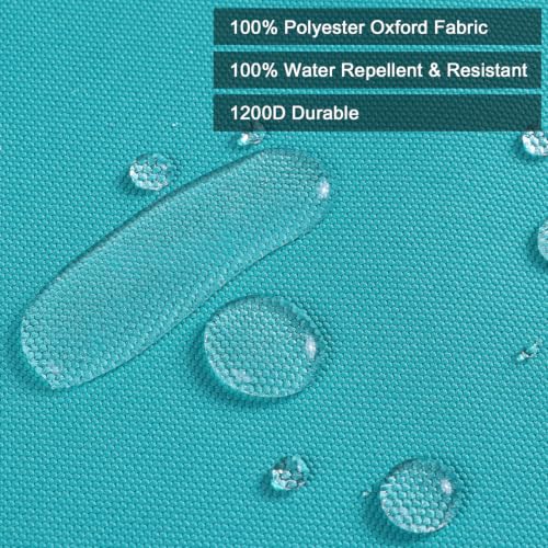 Waterproof Canvas Fabric by The Yard 1200D Upholstery Material 58x180in Teal Pre Cut 5 Yards