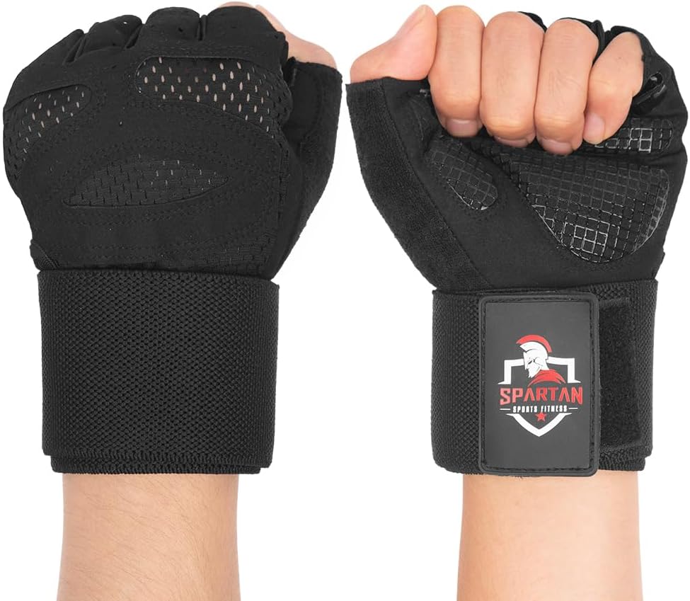 Spartan Gym Gloves - Weight Lifting Gloves with Wrist Support & Breathable Non-Slip Grip | Full Palm Protection for Men & Women