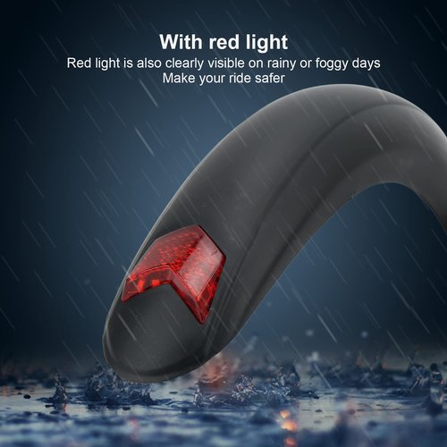 Srliya 10 Inch Electric Scooter Rear Mudguard with Lamp Red Light Scooter Splash Guard Replacement Accessory