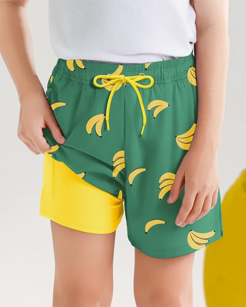 Century Star Boys Swim Trunks - Quick Dry Bathing Suit with Compression Liner | Sizes 7-14 Years