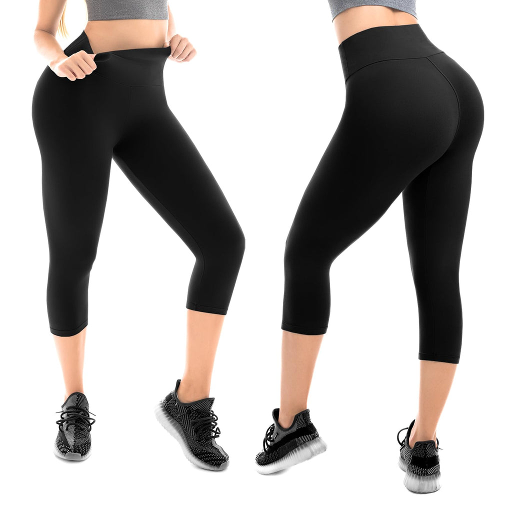 Walifrey Capri Leggings for Women, Buttery Soft High Waisted Leggings for Gym Yoga Workout (Army Green LXL)