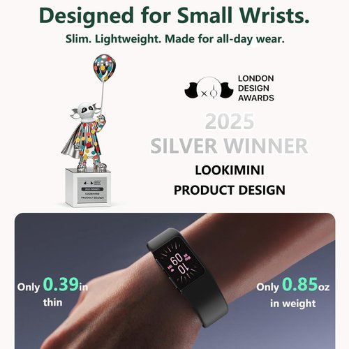 FITVII Slim Fitness Tracker - 24/7 Heart Rate, Blood Pressure & Oxygen Monitor | IP68 Waterproof Smart Watch for Men & Women
