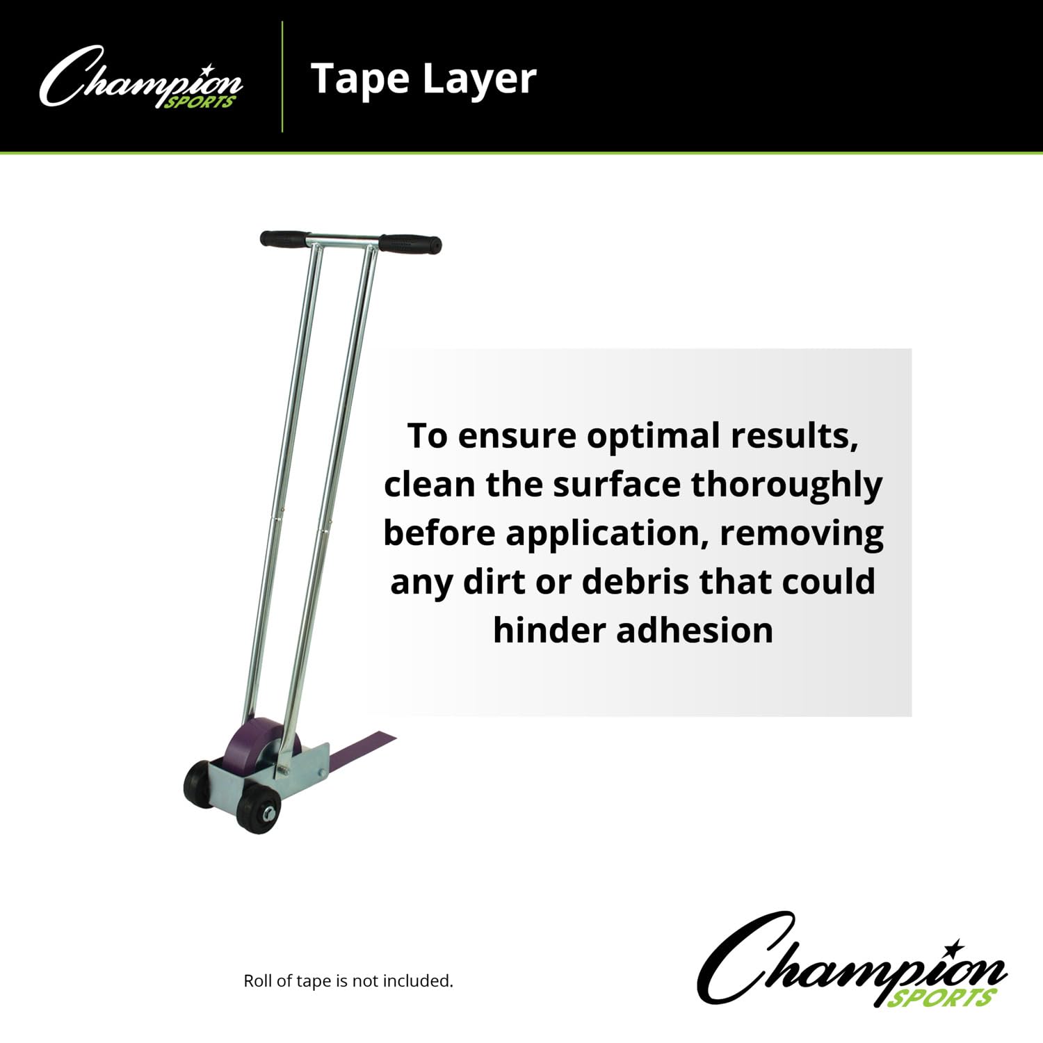 Champion Sports Floor Marking Tape Layer - Uses Single Sided Tape 1" and 2"Wide - Schools, Gyms, Restaurants