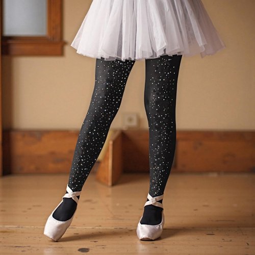 LUCKELF Girls Glitter Tights - Soft Opaque Sparkle Rhinestone Dance Stockings | Perfect for School Events