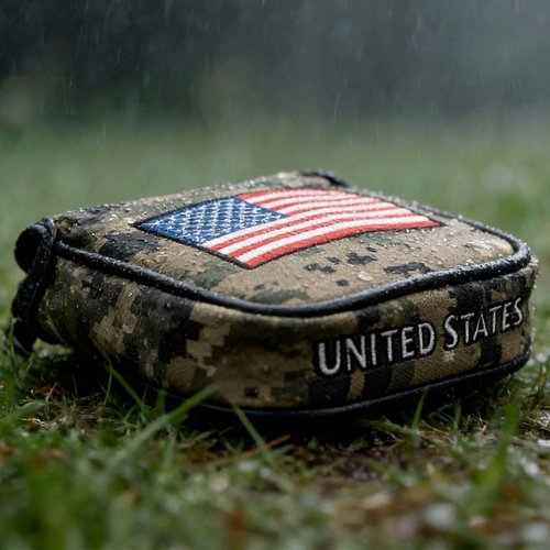 PLUSKER Camo Golf Mallet Putter Head Cover, Camouflage Green & USA Flag Pattern Magnetic Closure Protector | Waterproof PU Leather for On-Course & Travel Defense