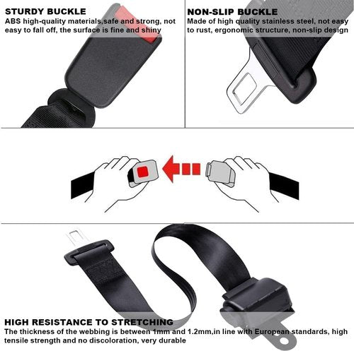 Bravokit Retractable Golf Cart Seat Belts Kit, Universal Retractable Seatbelts Fits Club Car EZGO TXT&RXV Yamaha Drive Club Car DS (Set of 4)