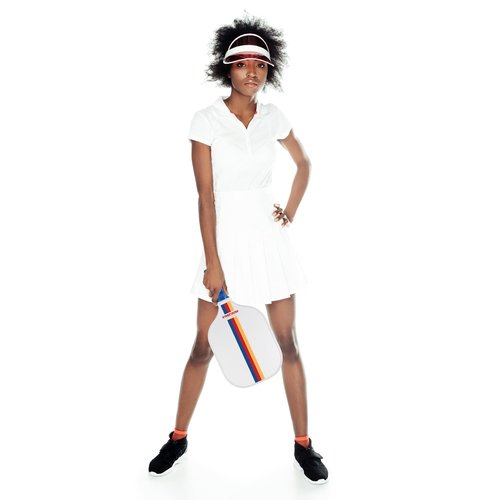 Brooklyn Pickleball Co. | White & Blue Pickle Ball Paddles | Carbon Fiber | Honeycomb Core | Ribbed Non-Slip Cushion Grip | Racket Pair | Pickle-Ball Paddles