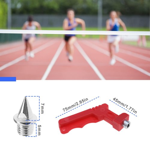 SING F LTD 30PCS 7mm Track Shoe Spikes with Spike Wrench Replacement Steel Spikes for Sports Shoes Long Jump Track and Field Sprint Silver