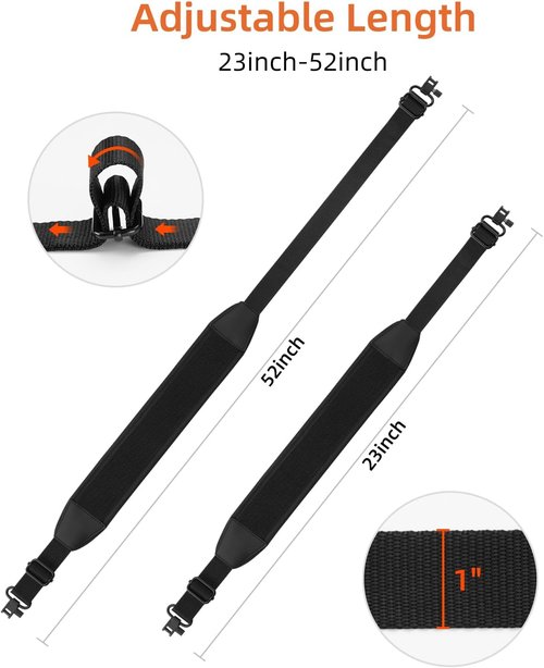 EZshoot Two Point Sling - Comfortable Neoprene Padded Shoulder Strap | Length Adjustable for Outdoor Use
