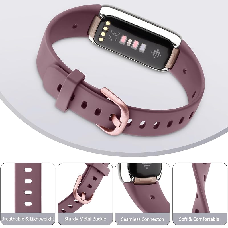 8 Pack Fitbit Luxe Replacement Bands - Soft Silicone Wristbands, Small & Large Sizes (Variation of THIS listing: 8 Pack A+Small)