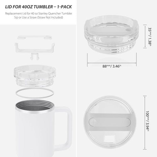 40 OZ Tumbler Lid Replacement for Stanley Quencher, Tumbler Lids
