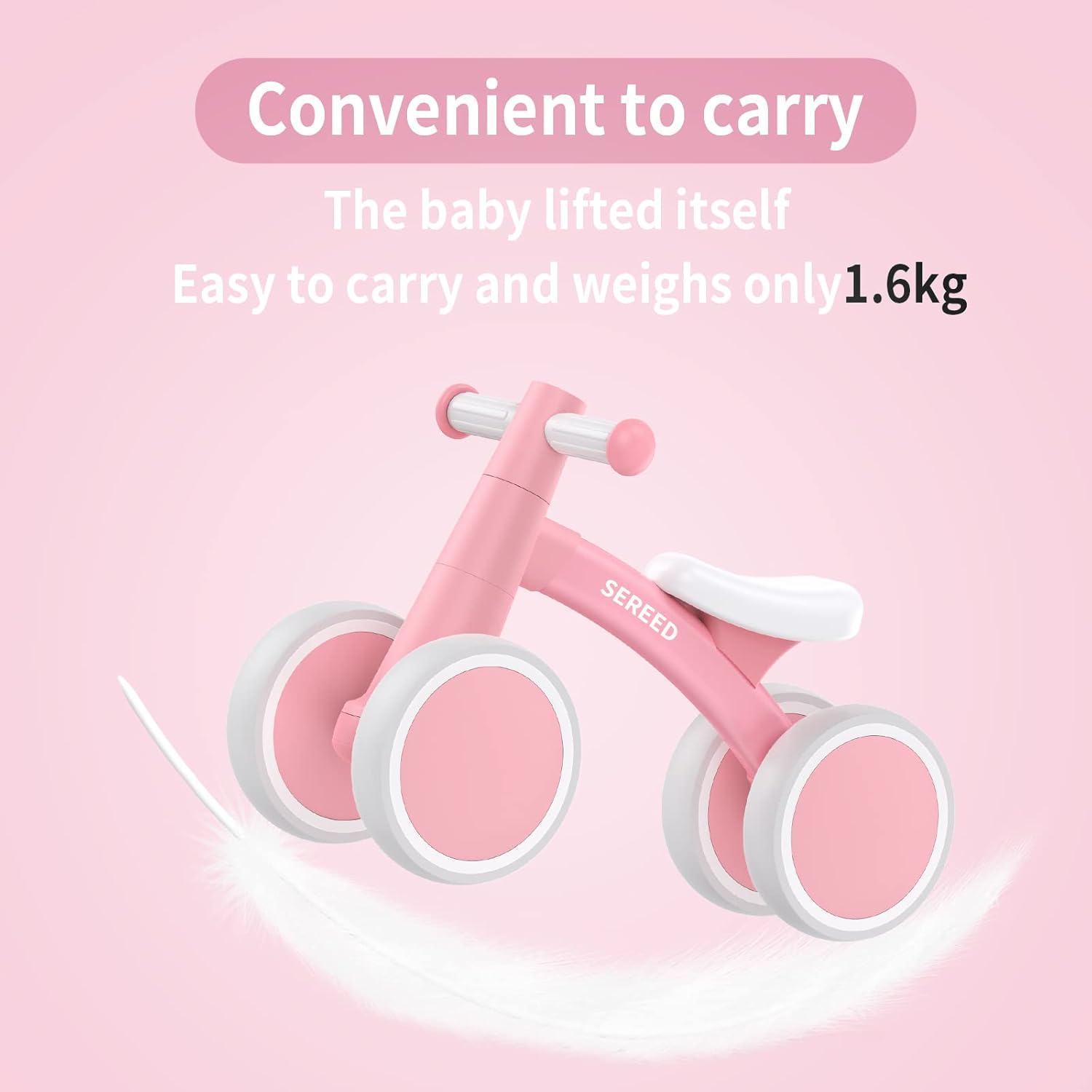 SEREED Baby Balance Bike - 4-Wheel Toddler Bike for 12-24 Months | Perfect First Birthday Gift