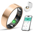 BIEMHA Smart Ring with Sleep Monitoring, 10-Day Battery Life, Stress/Heart Rate/Women's Health Tracker,No APP Subscription, Android & iOS Compatible (Rose Gold, 12)