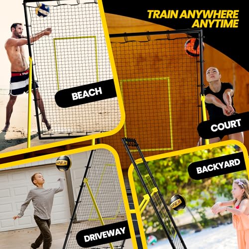 Apex Sports Volleyball Rebounder - Adjustable 7x4 ft Practice Net - Volleyball Rebounder