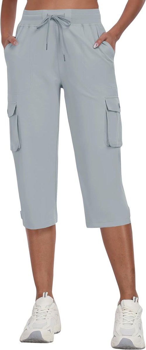 MoFiz Women's Cargo Capris Pants - Lightweight Quick-Dry Travel & Hiking Pants | Summer Style