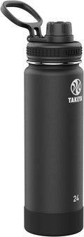 Takeya Actives Stainless Steel Water Bottle - Insulated, Leakproof, 18 oz | Keeps Drinks Cold for 24 Hrs, Ideal for Gym & Travel