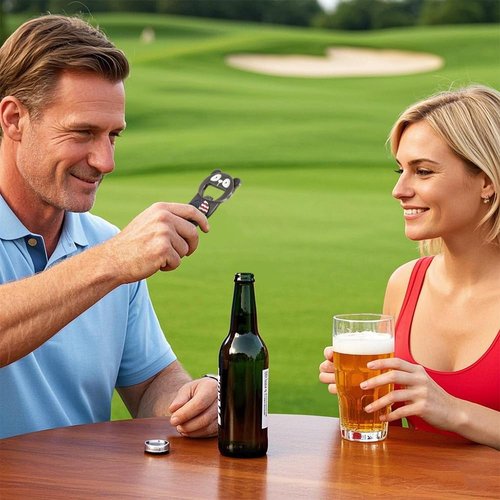 Yulinmon 6-in-1 Metal Golf Divot Repair Tool & Ball Marker - Golf Divot Repair Tool, Bottle Opener Ball Marker, Golf Essential, Ideal Gift for Golf Enthusiasts, Accessory Gift for Men & Women